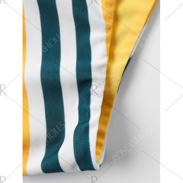 Tie Side Striped Bikini Set -