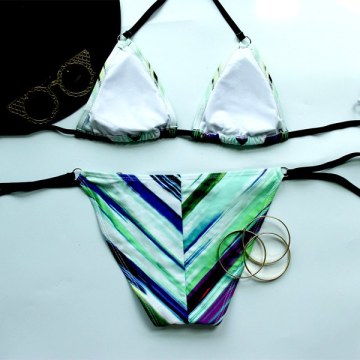 Trendy Halterneck Printed   Bikini et For Women -