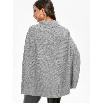 Turtleneck Cloak Jumper Sweater - Gray One