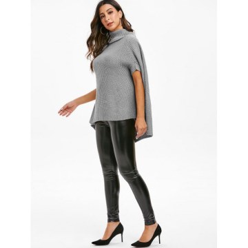 Turtleneck Cloak Jumper Sweater - Gray One