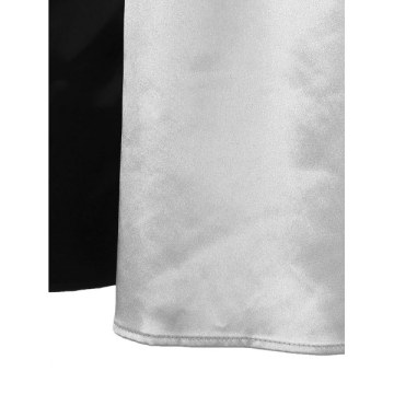 Two Tone Long Sleeve Halloween Party Dress - Black