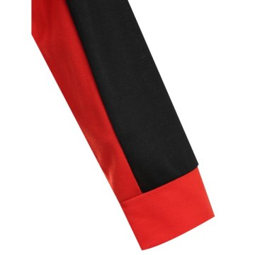 Two Tone Short Sweatshirt with Half Zipper -