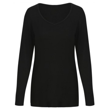 Two Tones Long Sleeve Tearing T-shirt - White