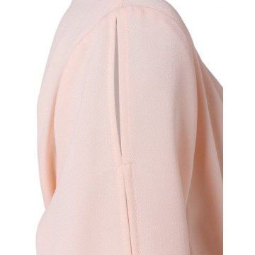 V Neck Asymmetrical Surplice Dress - Light Pink