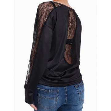 Vampire Cat Dolman leeves Ruched Halloween Tee - Black