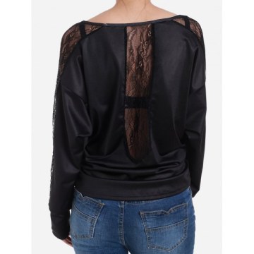 Vampire Cat Dolman leeves Ruched Halloween Tee - Black