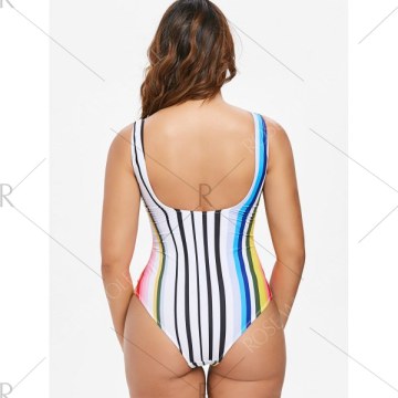 Vertical Striped One-piece Swimsuit -