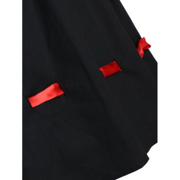 Vintage Sleeveless Contrast Dress - Black