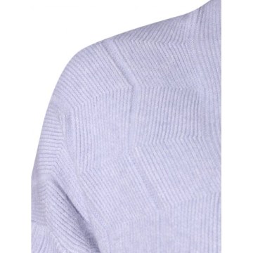 Wave Pattern Drop Shoulder Cardigan - Light Blue