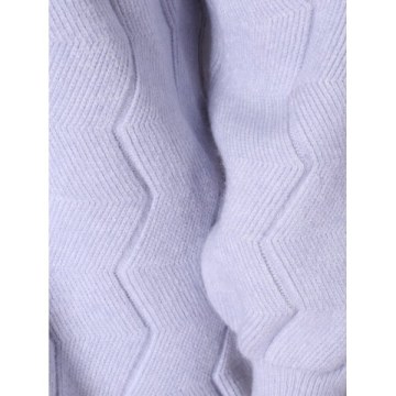 Wave Pattern Drop Shoulder Cardigan - Light Blue