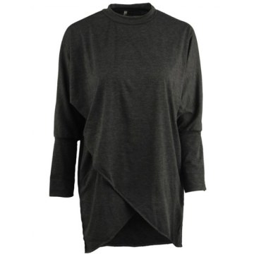 Women's Pure Color  Long Sleeve Jumper Casual Knitwear Tops - Gray