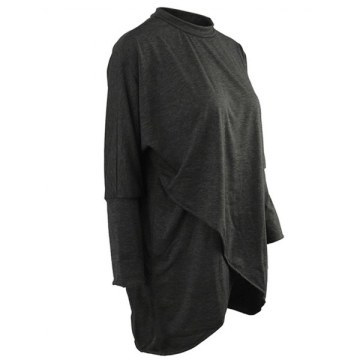 Women's Pure Color  Long Sleeve Jumper Casual Knitwear Tops - Gray