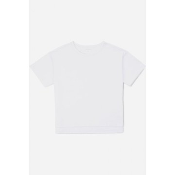 ZAN.STYLE Box Cut Side Slit T-shirt - White
