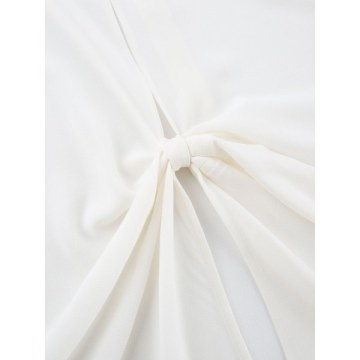 ZAN.STYLE Button Front Polyester Blouse - White