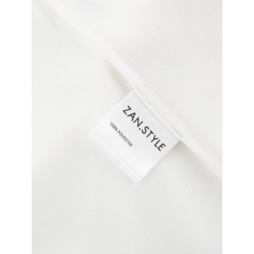 ZAN.STYLE Button Front Polyester Blouse - White