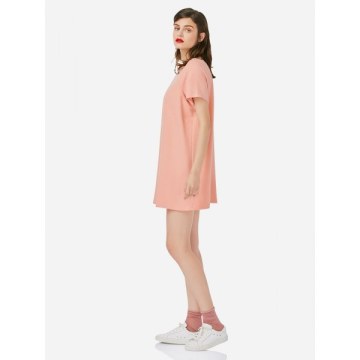 ZAN.STYE Crew Neck Shirt Dress - Pink