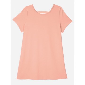 ZAN.STYE Crew Neck Shirt Dress - Pink