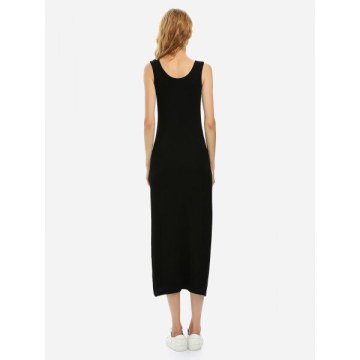 ZAN.STYE Crew Neck Sleeveless Dress - Black