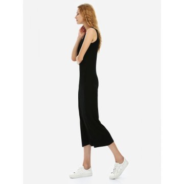 ZAN.STYE Crew Neck Sleeveless Dress - Black