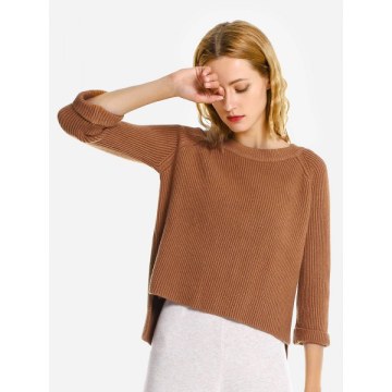 ZAN.STYLE Crew Neckline Loose Sweater - Sugar