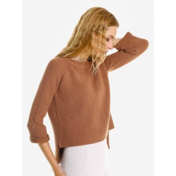 ZAN.STYLE Crew Neckline Loose Sweater - Sugar