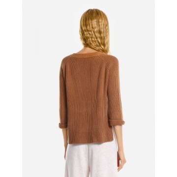 ZAN.STYLE Crew Neckline Loose Sweater - Sugar