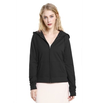 ZAN.STYLE Full Zip Fleece Hoodie - Black