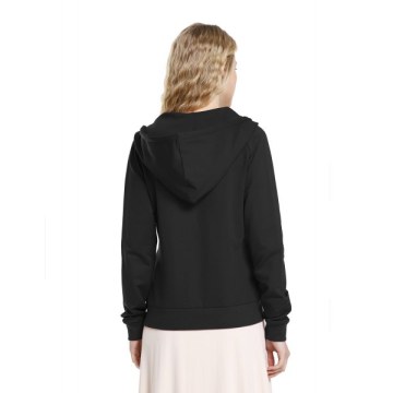 ZAN.STYLE Full Zip Fleece Hoodie - Black