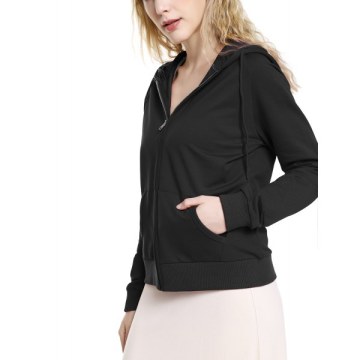 ZAN.STYLE Full Zip Fleece Hoodie - Black