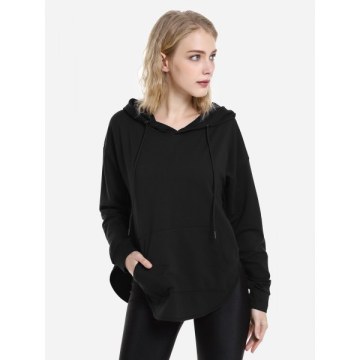 ZAN.STYLE Open Back Hoodie - Black