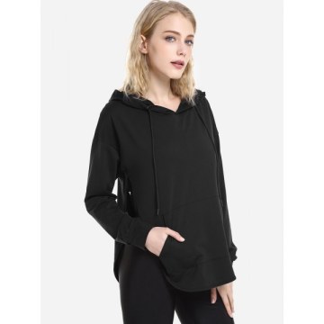 ZAN.STYLE Open Back Hoodie - Black