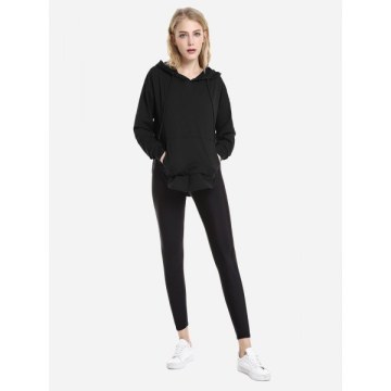 ZAN.STYLE Open Back Hoodie - Black