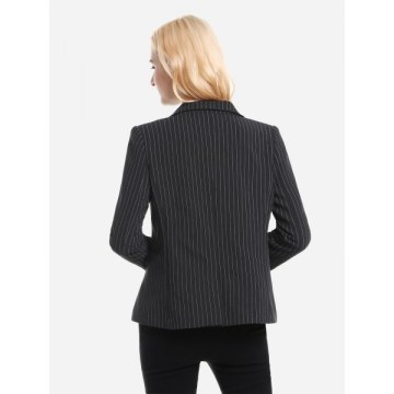 ZAN.TYLE Pinstripe Blazer - Black tripe