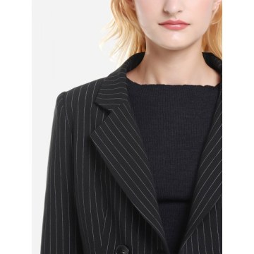 ZAN.TYLE Pinstripe Blazer - Black tripe
