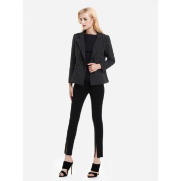 ZAN.TYLE Pinstripe Blazer - Black tripe