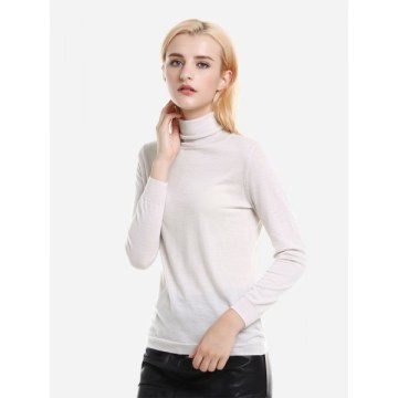 ZAN.STYE Ribbed Wool Turtleneck Sweater - Apricot