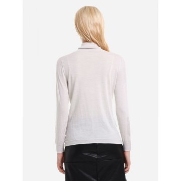 ZAN.STYE Ribbed Wool Turtleneck Sweater - Apricot