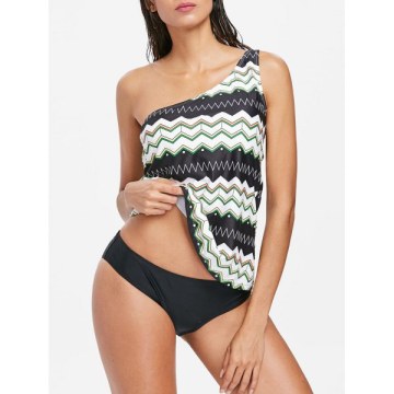 Zig Zag One houlder Tankini et - White