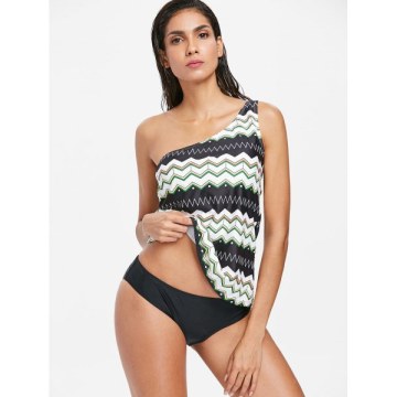 Zig Zag One houlder Tankini et - White