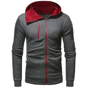 Zip Embellish Casual Hoodie - Carbon Gray