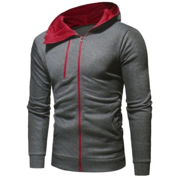 Zip Embellish Casual Hoodie - Carbon Gray