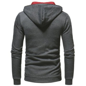 Zip Embellish Casual Hoodie - Carbon Gray
