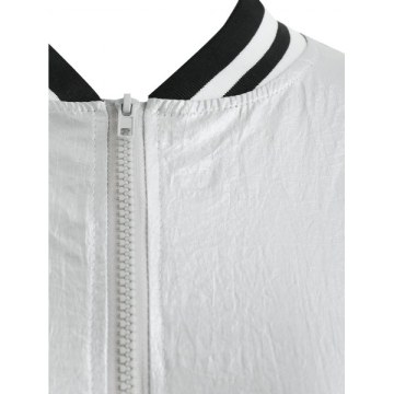 Zip Fly Metallic Bomber Jacket - ilver