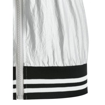 Zip Fly Metallic Bomber Jacket - ilver