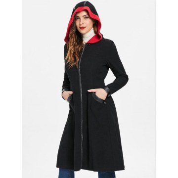 Zip Front Halloween Costume Coat - Black