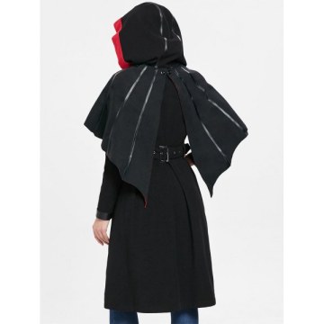 Zip Front Halloween Costume Coat - Black