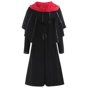 Zip Front Halloween Costume Coat - Black