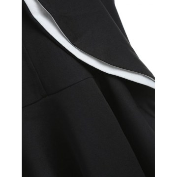 Zippered Ruffle Peplum Jacket - Black